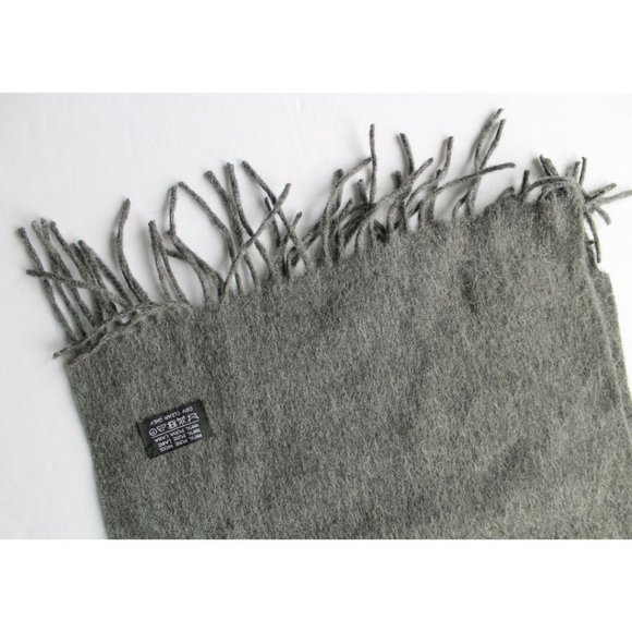 Yves Saint Laurent Pour Homme Motif Scarf Wool Men's Grey - Picture 3 of 7